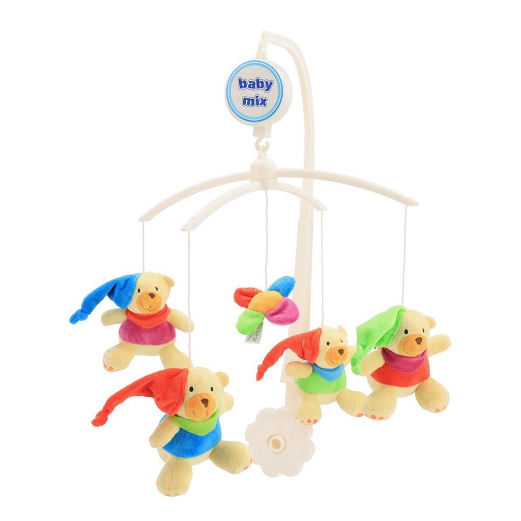 Kolotoč nad postýlku Baby Mix Medvídci s čepičkami - multicolor
