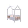 Dětská buková postel se zábranou Drewex Casa Bambini 160x80x174 cm - bílá